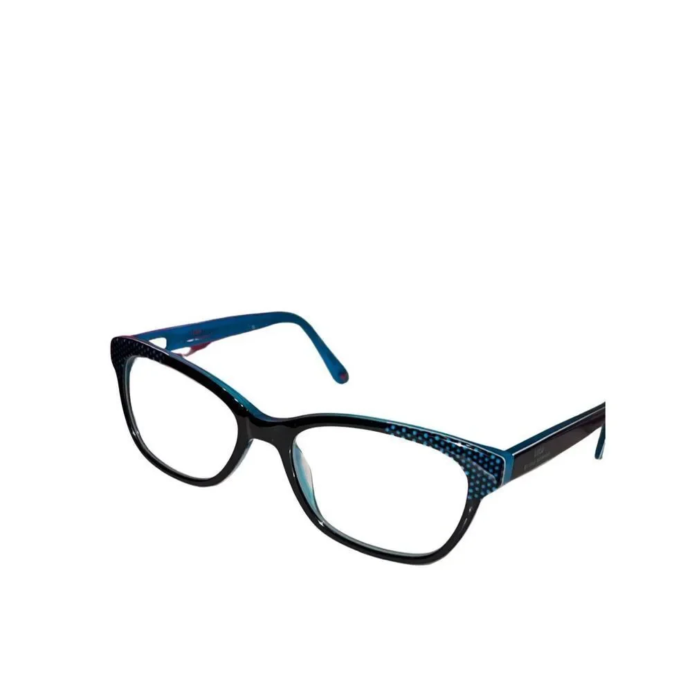 LULU By Lulu Guinness Blue Black Polka Dots Kids Eyeglasses Frames LK009 Glasses